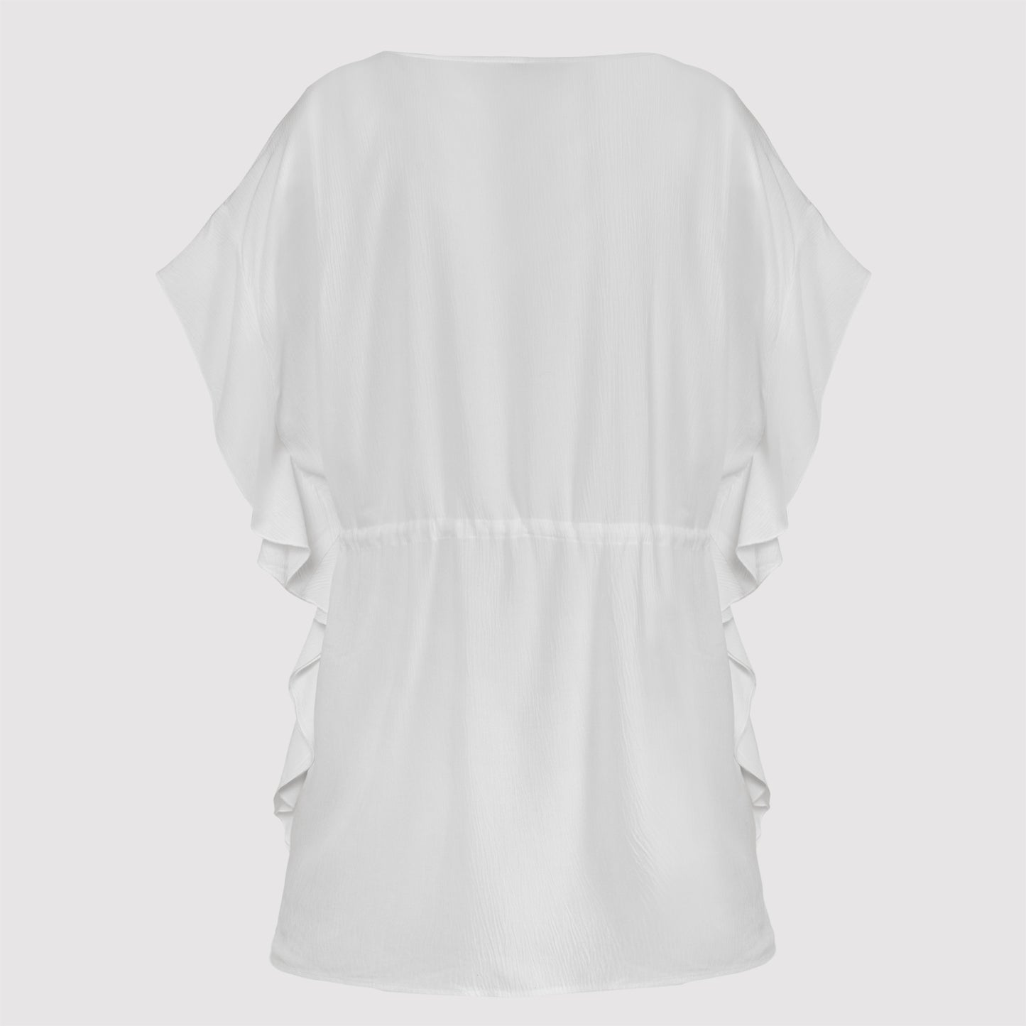 Charlotte viscose crincle frilled kaftan back