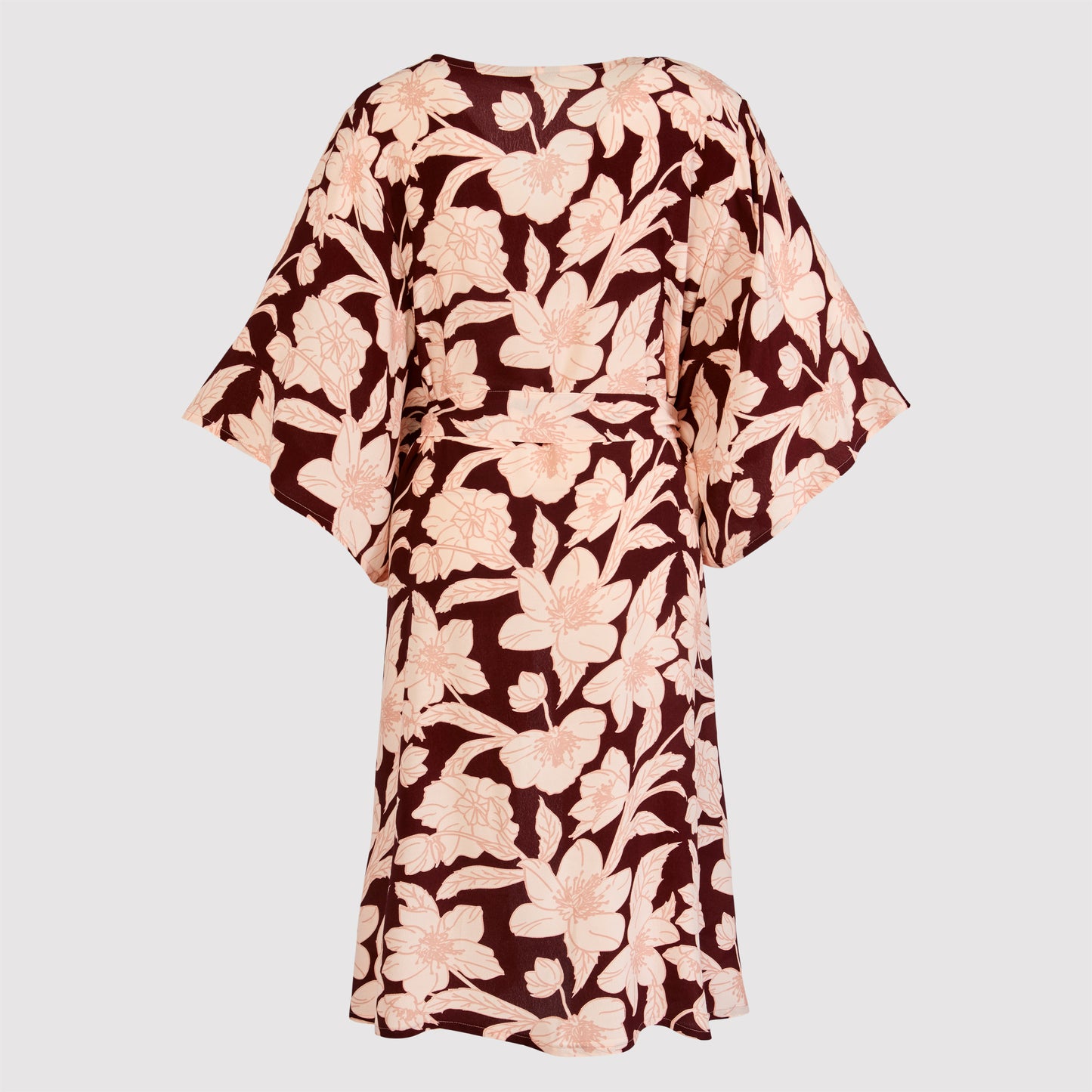Emma 2 component long kimono,Maroon printed back