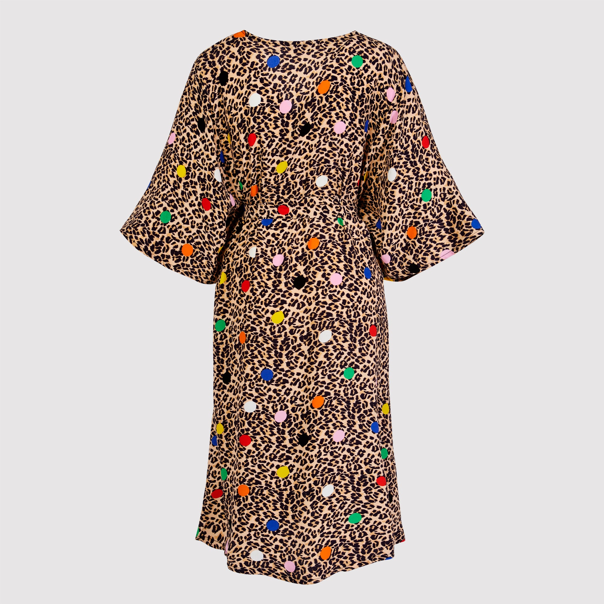 Tati 2 component  long kimono, Animal Printed back